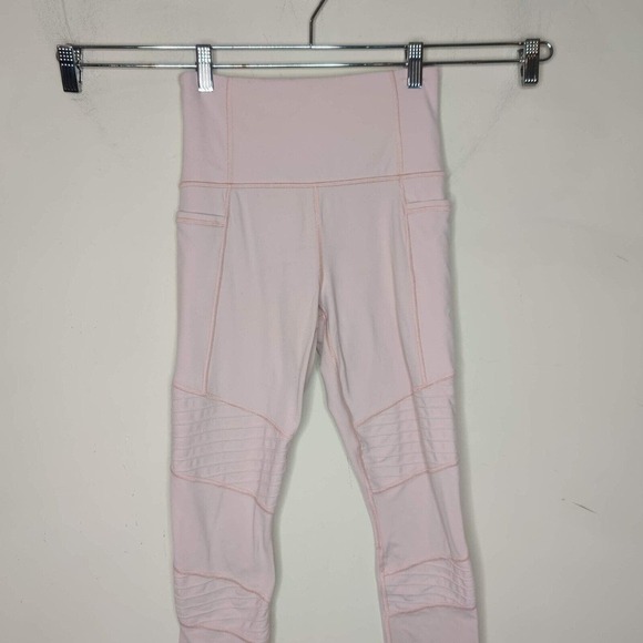 Athleta Powervita Inclination Moto Tights Orchid Pink‎ Side Pocket - Picture 3 of 15